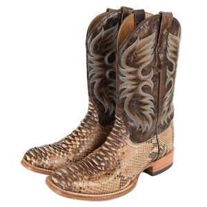 Cody James Mens Brown Exotic Python Square Toe Western Cowboy Boots Size 9.5 D